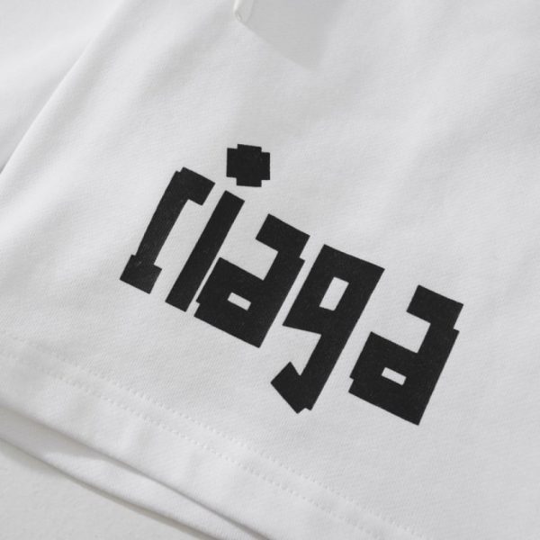 Shorts Balenciaga Balen Ciaga Print White BL037 - Image 4