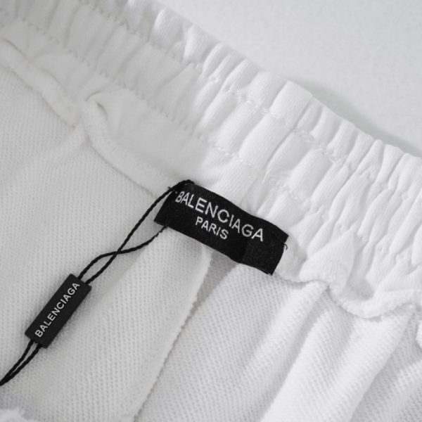 Shorts Balenciaga Balen Ciaga Print White BL037 - Image 6