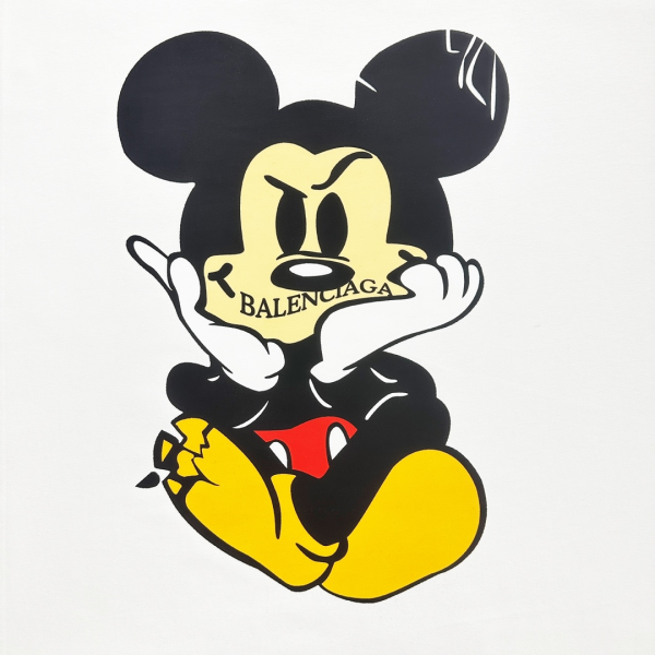 T-shirt Balenciaga Angry Mickey Print BL046 - Image 2