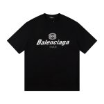 T-shirt Balenciaga Paris Double Rings Logo Black BL051