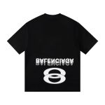 T-shirt Balenciaga Paris Double Rings Logo Black BL051 - Image 2