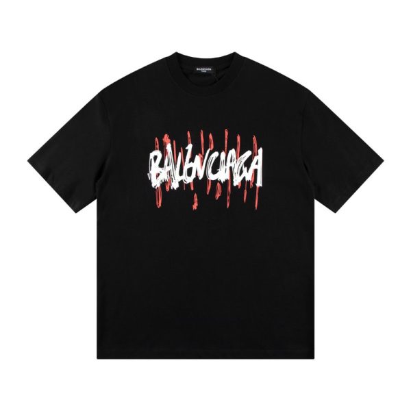 d104827_19680-1.jpg T-shirt Balenciaga Graffiti Print Black BL053 - Image 1