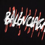 T-shirt Balenciaga Graffiti Print Black BL053 - Image 3