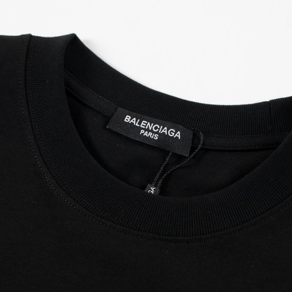 T-shirt Balenciaga Graffiti Print Black BL053 - Image 4