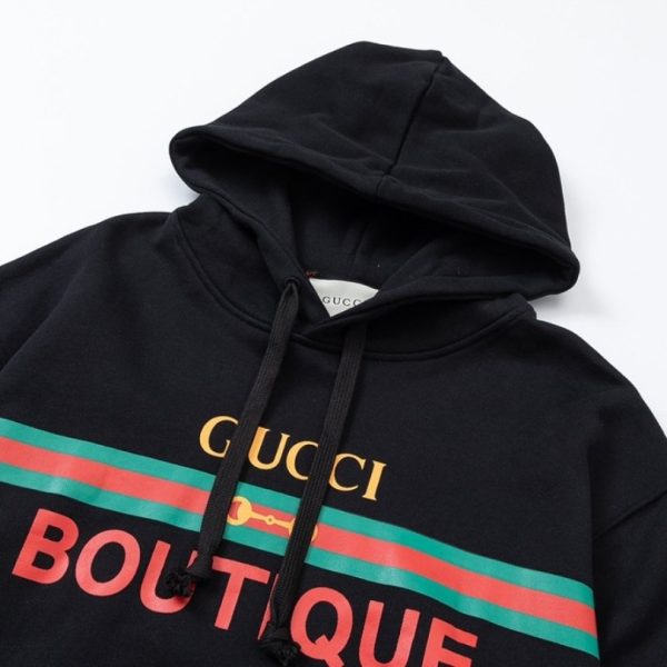 Hoodie Gucci Boutique Logo Black GC006 - Image 3