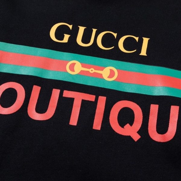 Hoodie Gucci Boutique Logo Black GC006 - Image 4