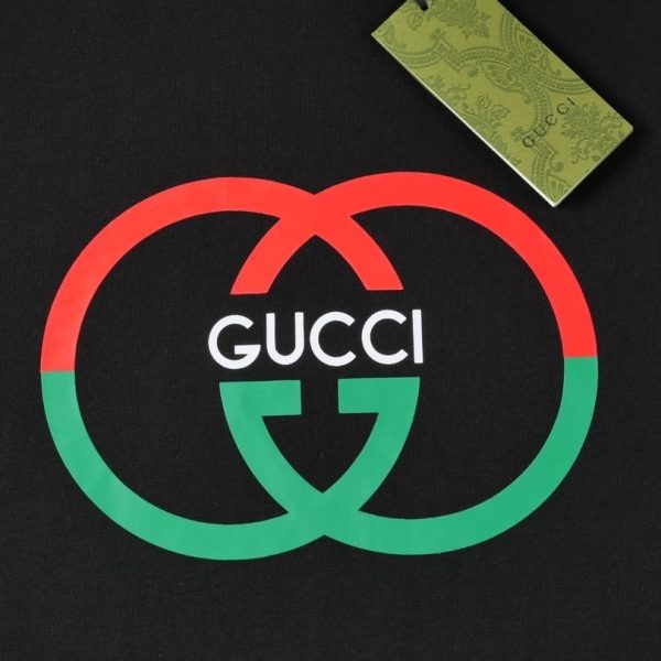 T-shirt Gucci Interlocking Logo Black GC013 - Image 4
