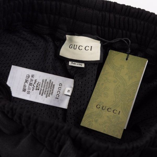 Shorts Gucci Monogram Stripe Black GC017 - Image 8