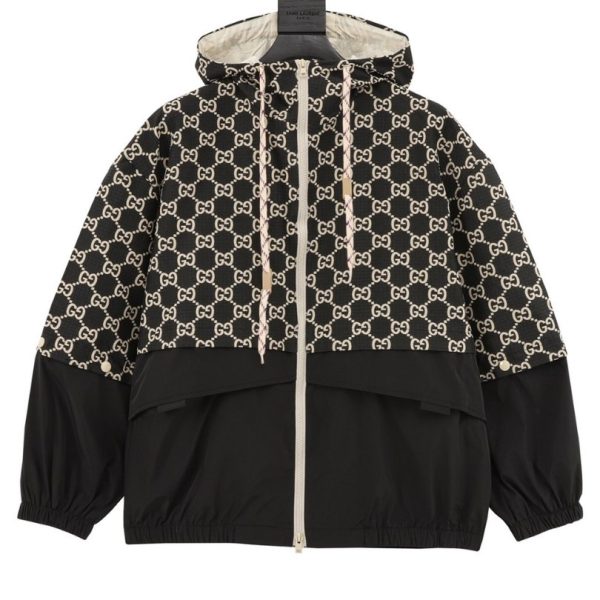 d104923_7535-1.jpg Jacket Gucci Monogram Hooded Black GC018 - Image 1