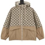 Jacket Gucci Monogram Hooded Beige GC019