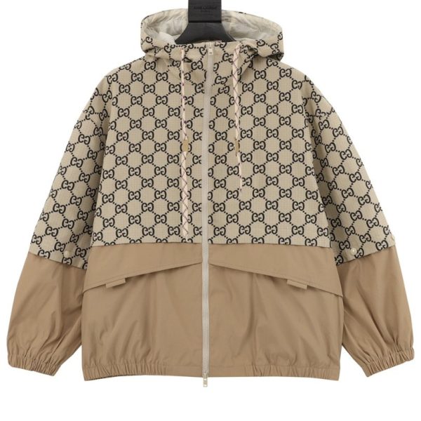 d104928_7525-1.jpg Jacket Gucci Monogram Hooded Beige GC019 - Image 1