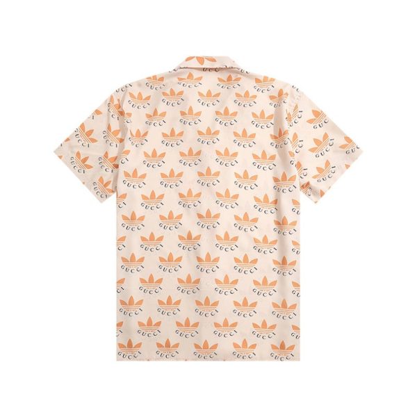 Shirt Gucci x Adidas Trefoil Beige Short Sleeve GC028 - Image 2