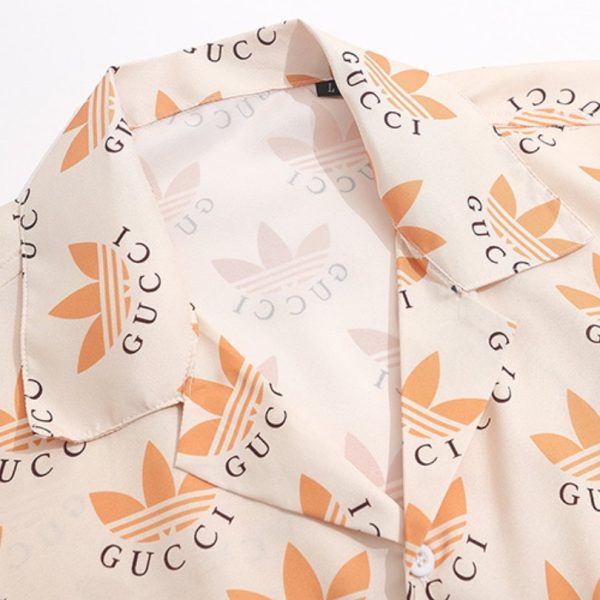 Shirt Gucci x Adidas Trefoil Beige Short Sleeve GC028 - Image 3