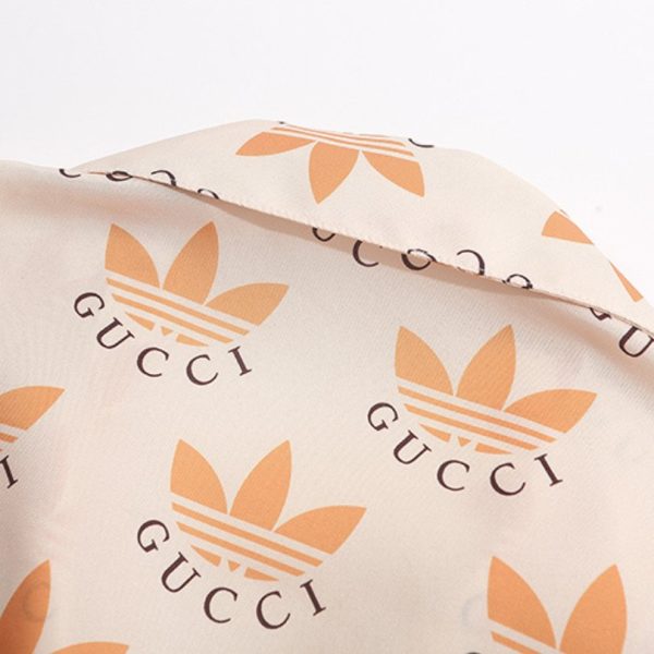 Shirt Gucci x Adidas Trefoil Beige Short Sleeve GC028 - Image 4