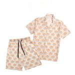 Set Gucci x Adidas Trefoil Beige Shirt and Shorts GC030