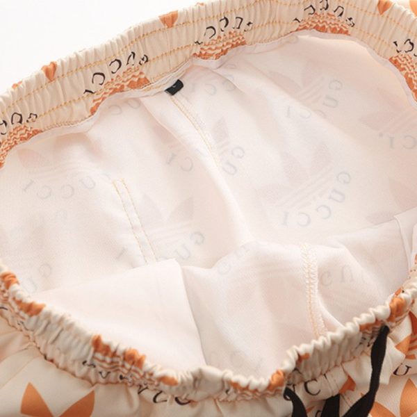 Set Gucci x Adidas Trefoil Beige Shirt and Shorts GC030 - Image 9