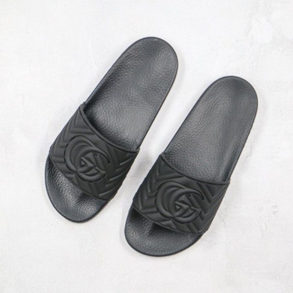 Slides Gucci GG Black Rubber Monogram GC034 - Image 3