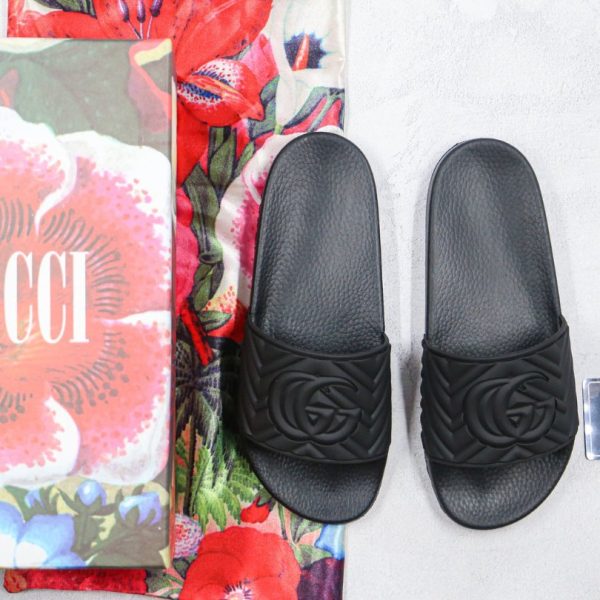 Slides Gucci GG Black Rubber Monogram GC034 - Image 4