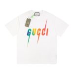 T-shirt Gucci Rainbow Logo White GC036