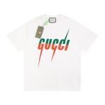 T-shirt Gucci Red Gradient Logo White GC040