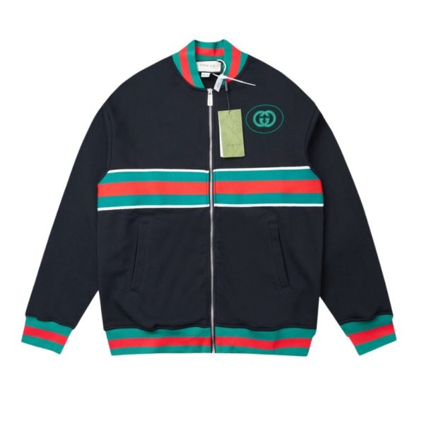 d105094_5139-1.jpg Gucci Jacket Full Zip GG Monogram Track Black GC044 - Image 1