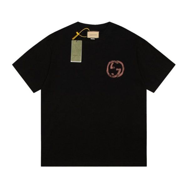 d105111_21857-1.jpg T-shirt Gucci Distressed Logo Black GC046 - Image 1