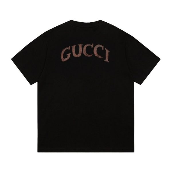 T-shirt Gucci Distressed Logo Black GC046 - Image 2
