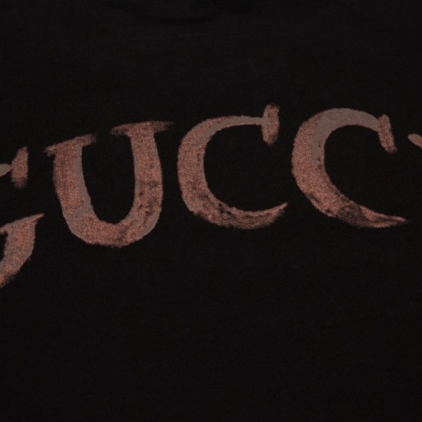 T-shirt Gucci Distressed Logo Black GC046 - Image 5