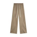 Pants Gucci Monogram Wide-Leg Beige GC053