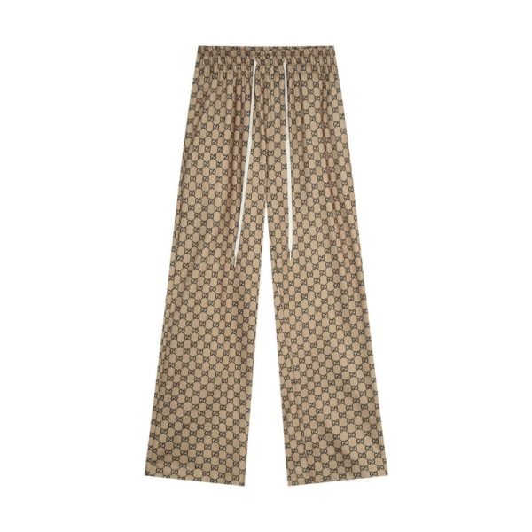 d105137_12626-1.jpg Pants Gucci Monogram Wide-Leg Beige GC053 - Image 1