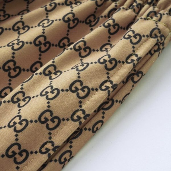 Pants Gucci Monogram Wide-Leg Beige GC053 - Image 7