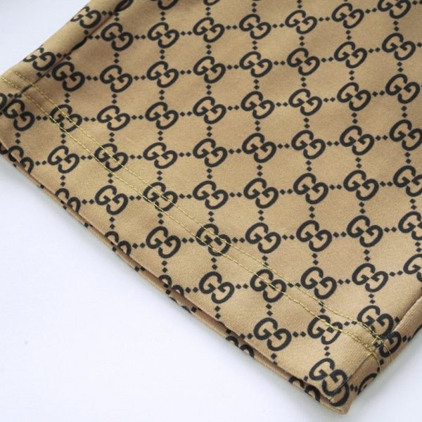 Pants Gucci Monogram Wide-Leg Beige GC053 - Image 8