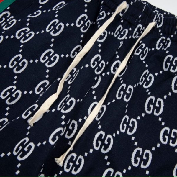 Shorts Gucci Monogram Stripe Navy GC056 - Image 3