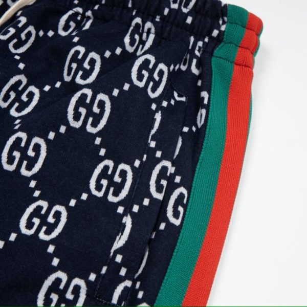 Shorts Gucci Monogram Stripe Navy GC056 - Image 5