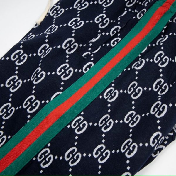 Shorts Gucci Monogram Stripe Navy GC056 - Image 6