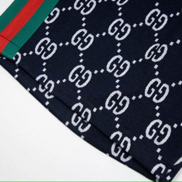 Shorts Gucci Monogram Stripe Navy GC056 - Image 7