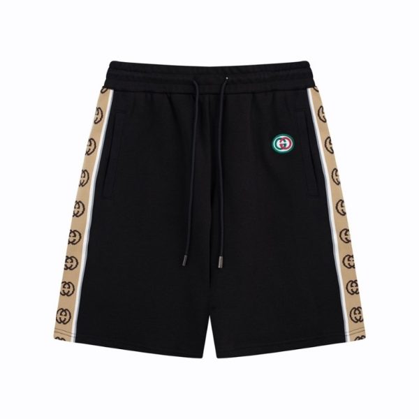 d105216_16011-1.jpg Shorts Gucci Monogram Trim Black GC054 - Image 1