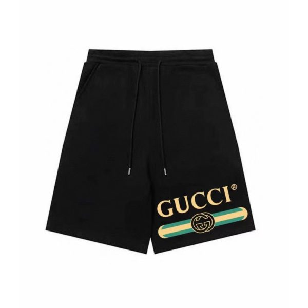 d105221_15961-1.jpg Shorts Gucci Logo Print Black GC057 - Image 1