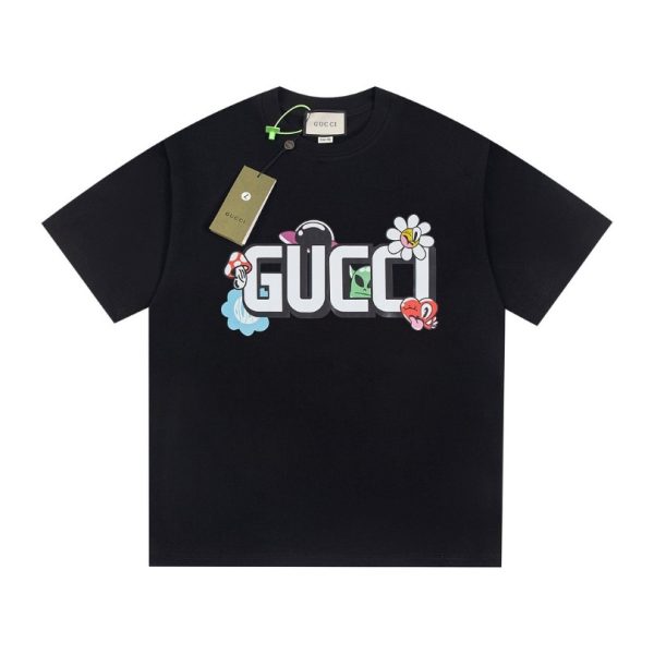 d105249_5109-1.jpg Gucci Graphic T-shirt with Cartoon Black Logo GC062 - Image 1