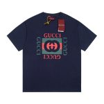 Gucci T-shirt GG Logo Print Navy GC064