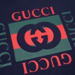 Gucci T-shirt GG Logo Print Navy GC064 - Image 4