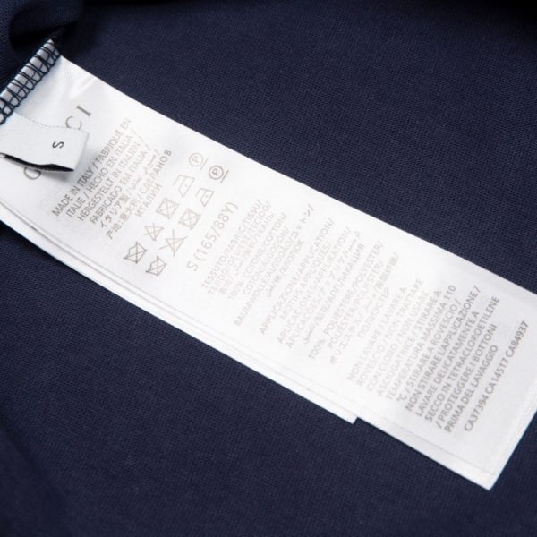 Gucci T-shirt GG Logo Print Navy GC064 - Image 8