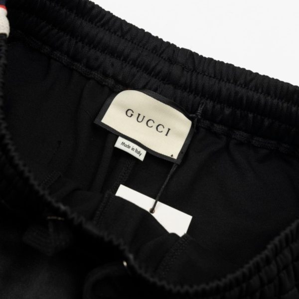 Shorts Gucci Logo Stripe Black GC076 - Image 7