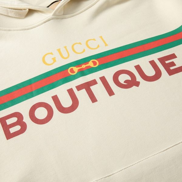 Hoodie Gucci Boutique Logo White GC077 - Image 3