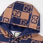 Hoodie Gucci Monogram Brown Blue GC080 - Image 3