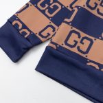 Hoodie Gucci Monogram Brown Blue GC080 - Image 4