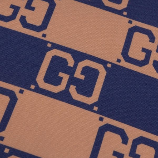 Hoodie Gucci Monogram Brown Blue GC080 - Image 6