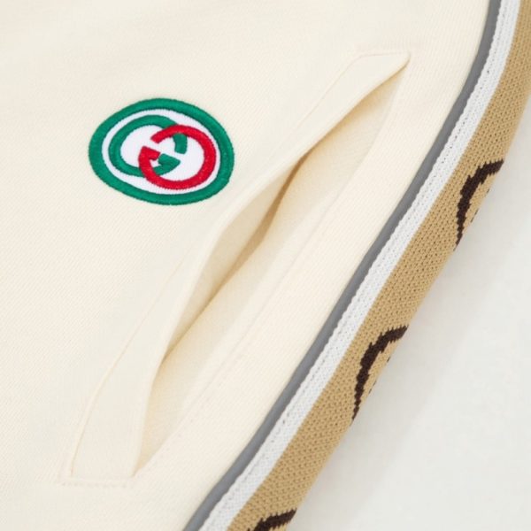 Shorts Gucci Beige Monogram Trim GC090 - Image 7