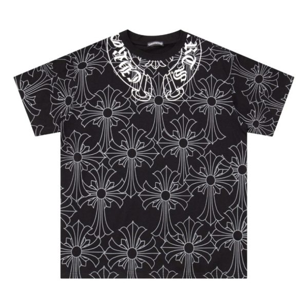 d105843_20920-1.jpg T-shirt Chrome Hearts Cross Pattern Black CH002 - Image 1