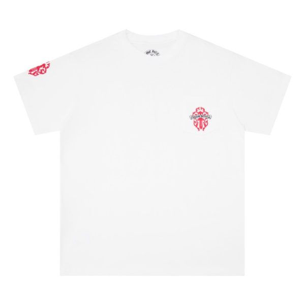 d105884_21118-1.jpg T-shirt Chrome Hearts Red Cross Crest White CH003 - Image 1